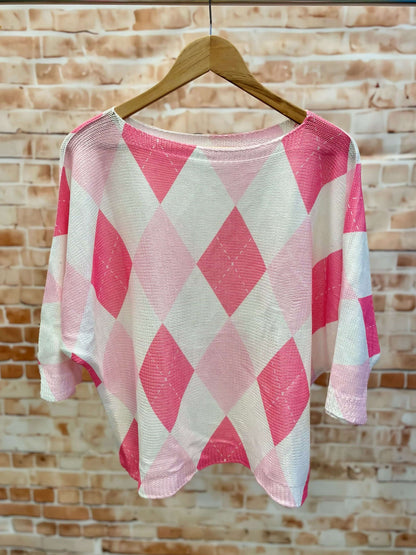 Kurzarm Netzpullis mit bunten Motiven