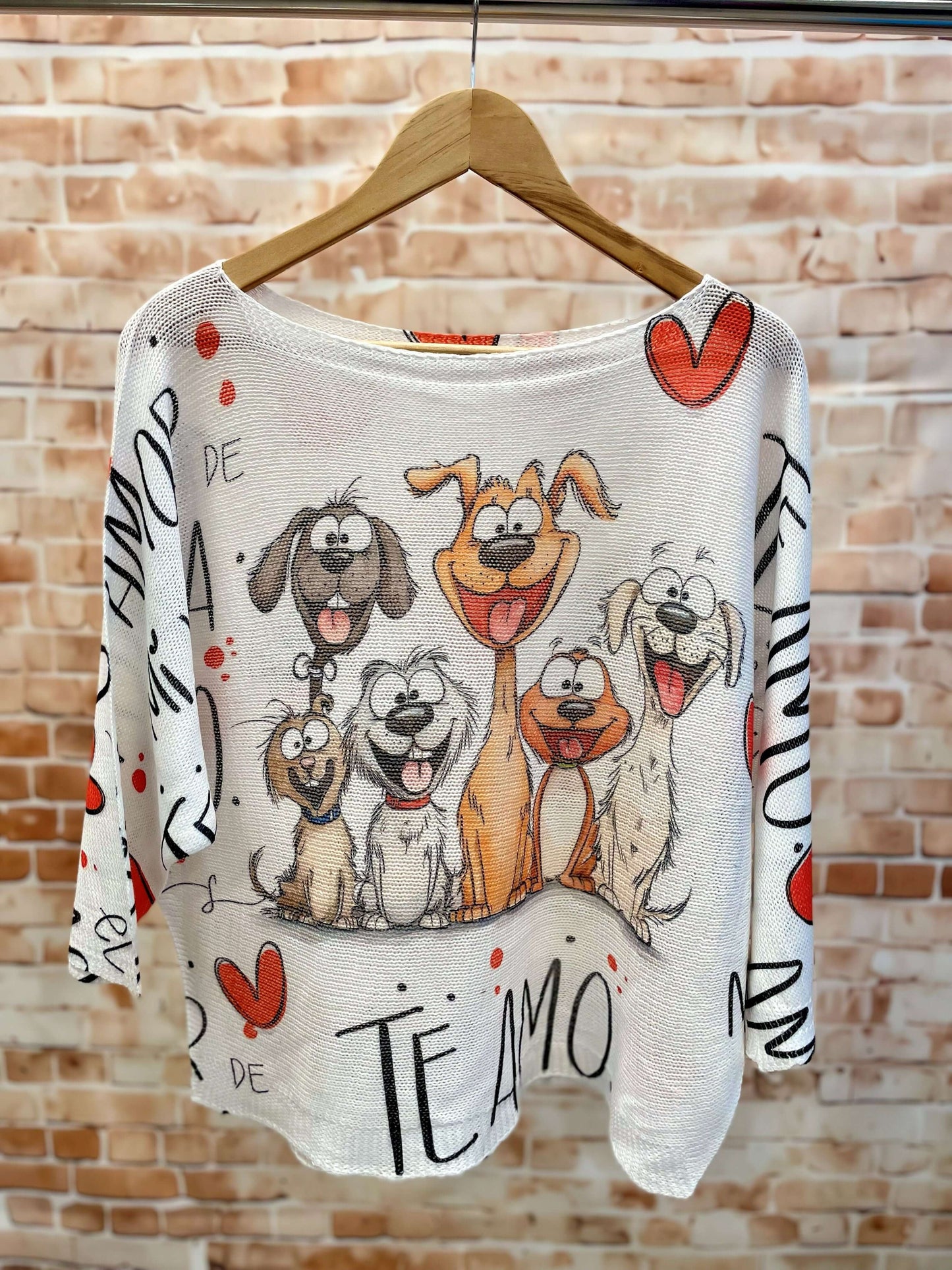 Kurzarm Netzpullis mit bunten Motiven