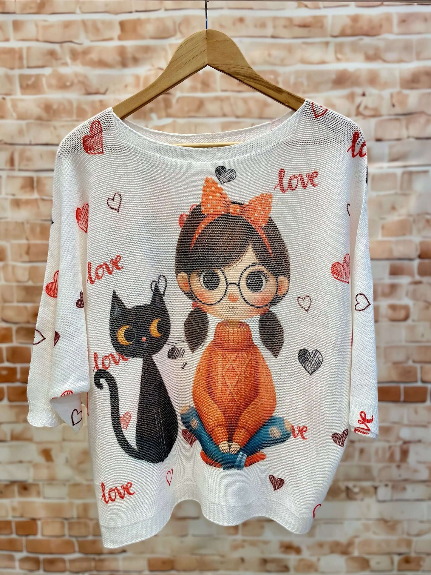 Kurzarm Netzpullis mit bunten Motiven