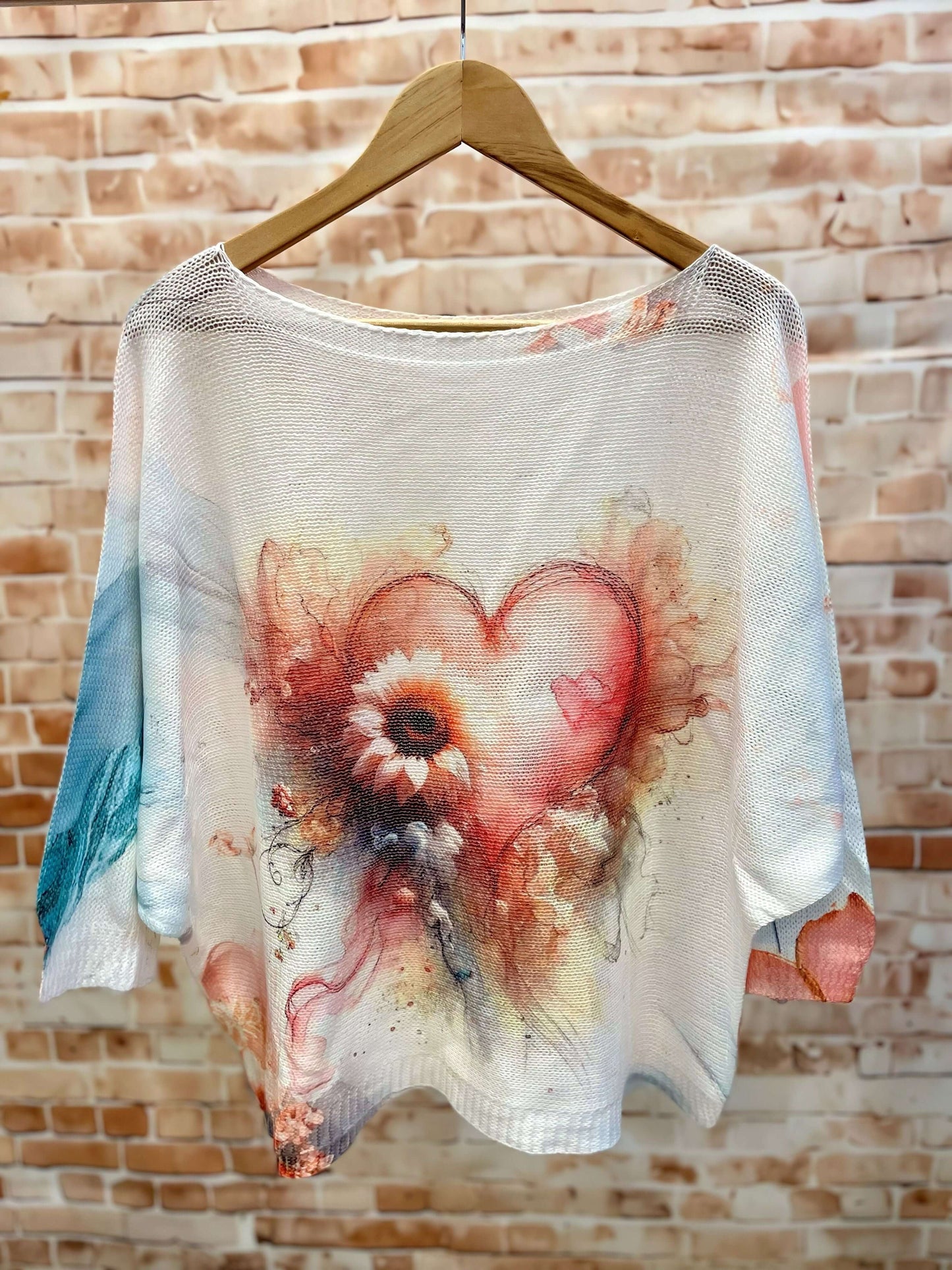 Kurzarm Netzpullis mit bunten Motiven