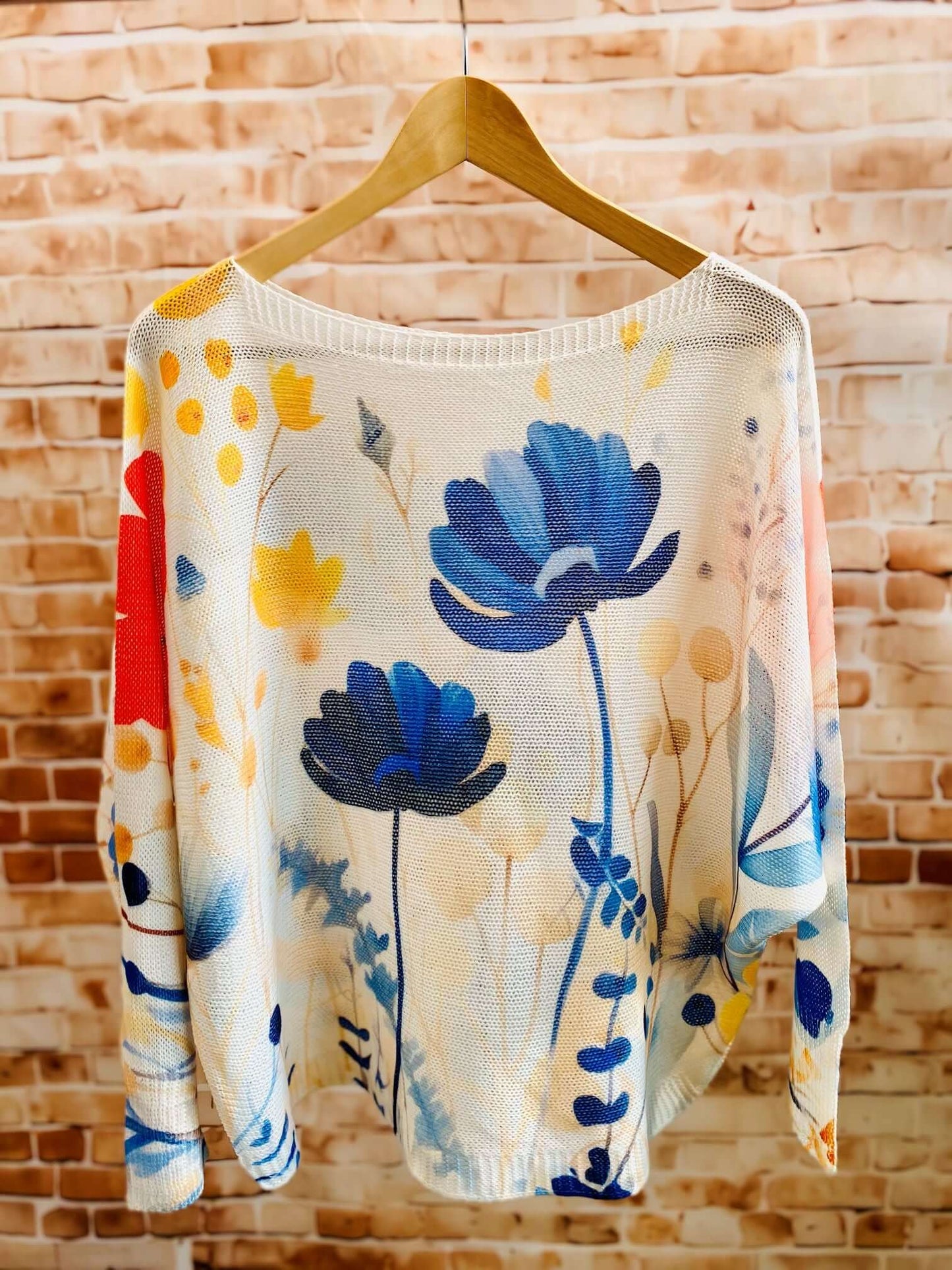 Bunte Langarm Netzshirts mit Fledermausärmeln