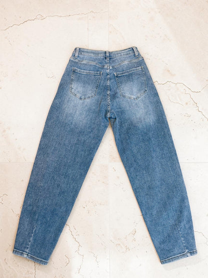 Hellblaue 7/8 Ballon Jeans - High-Waist