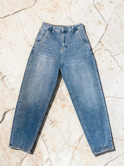 Hellblaue 7/8 Ballon Jeans - High-Waist