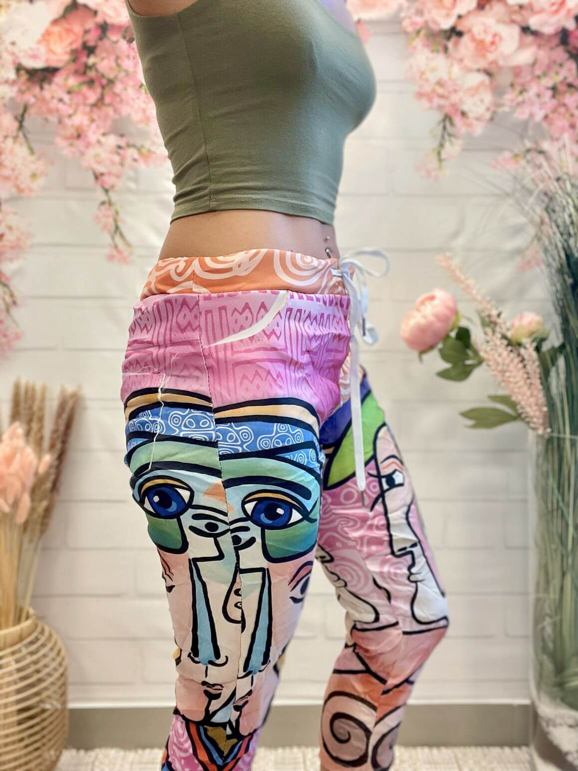 Bunte 3/4 Schlupfhose mit Augen