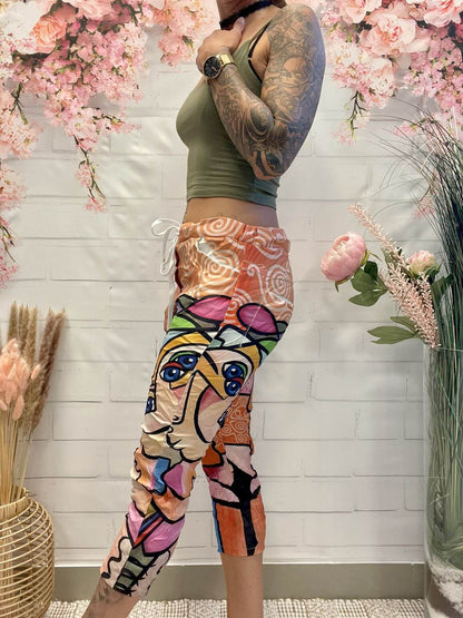Bunte 3/4 Schlupfhose mit Augen