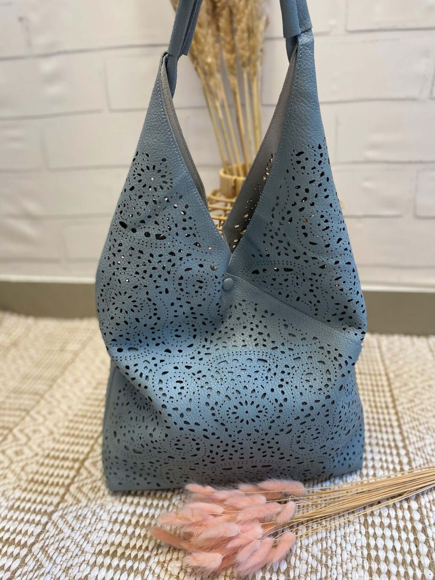 Gelochte Beuteltasche mit Innentasche - 2 in 1 Set