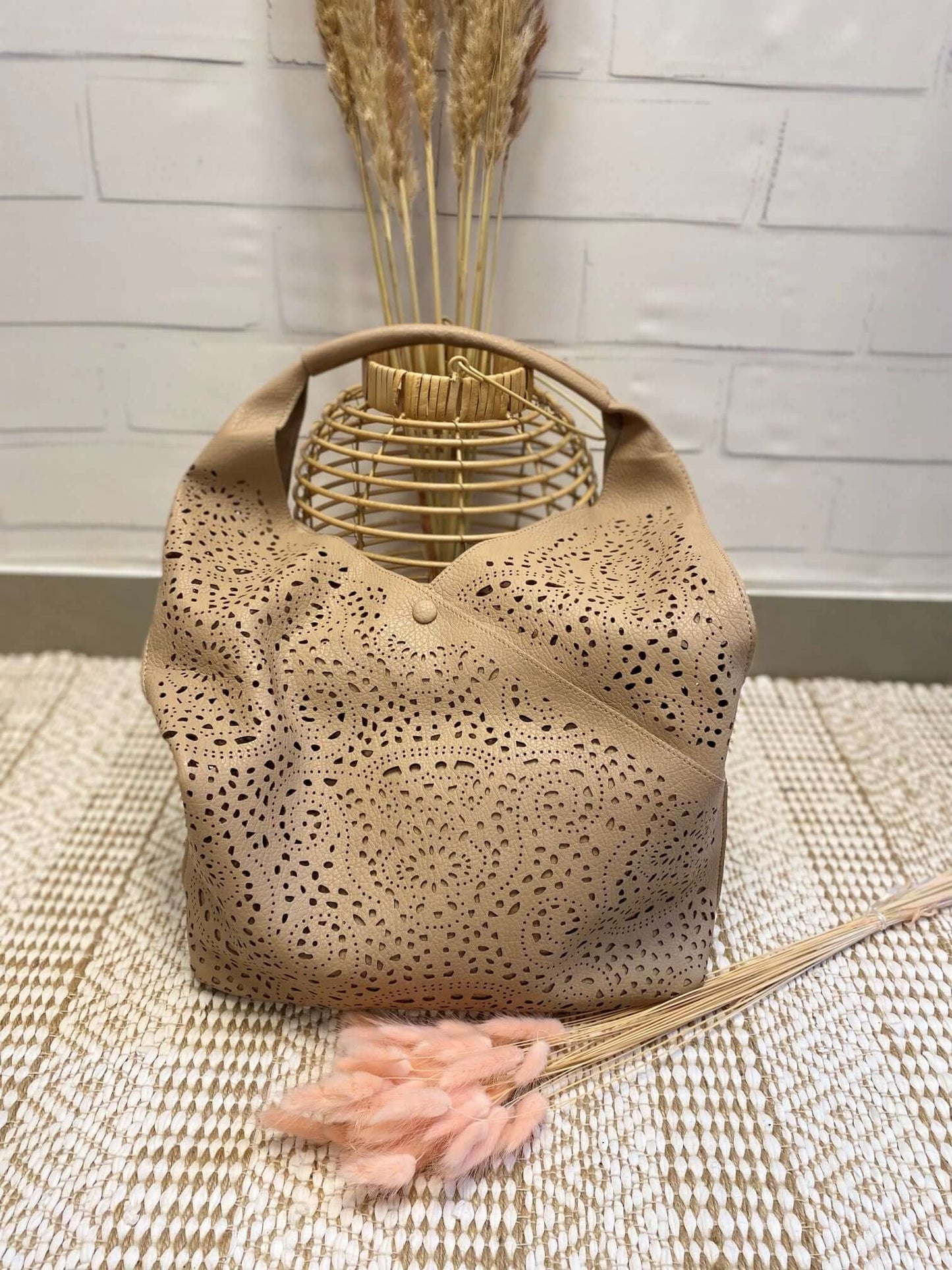 Gelochte Beuteltasche mit Innentasche - 2 in 1 Set
