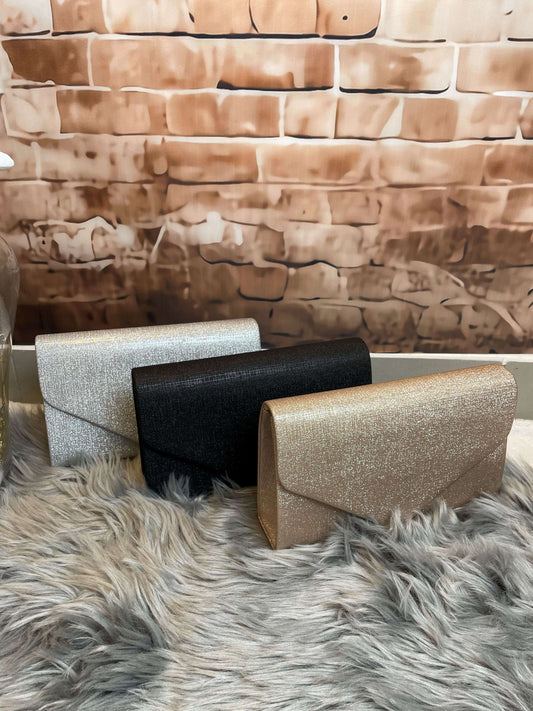 Schimmernde Clutch/Umhängetasche mit Glitzer