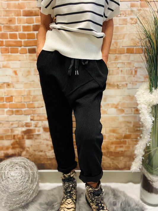 Cord Schlupfhose/Jogginghose mit tiefem Schritt