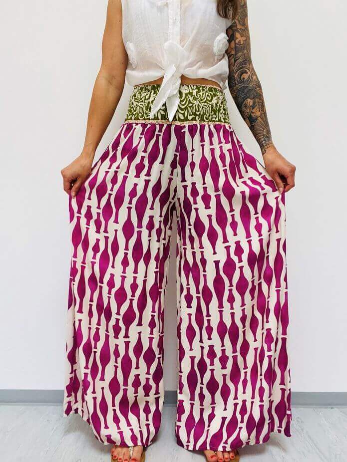 Leichte weite Sommerhose mit breitem Gummibund
