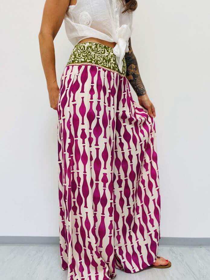 Leichte weite Sommerhose mit breitem Gummibund