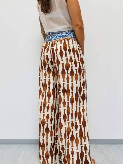 Leichte weite Sommerhose mit breitem Gummibund