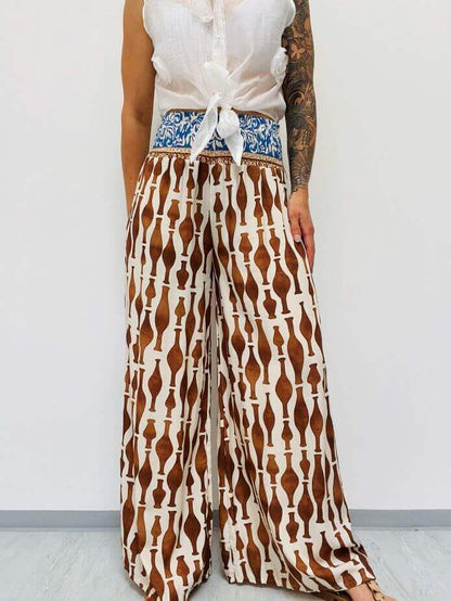 Leichte weite Sommerhose mit breitem Gummibund