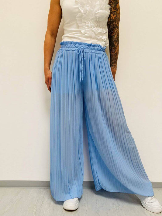 Transparente lange Plissee-Hose
