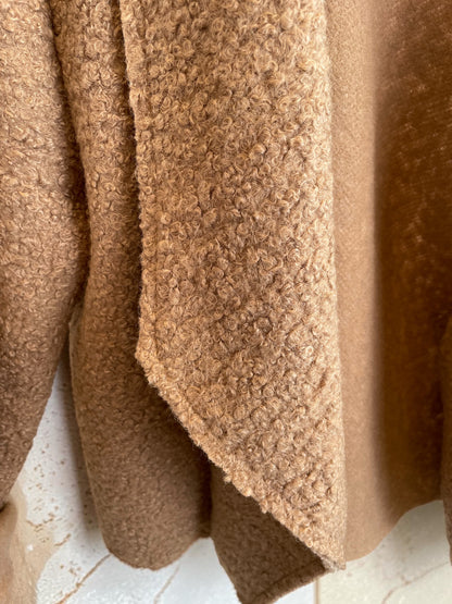 Teddyfell Übergangsjacke mit Wasserfallkragen