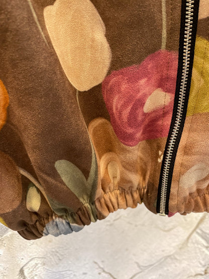 Blousonjacke mit floralem Print - Velours