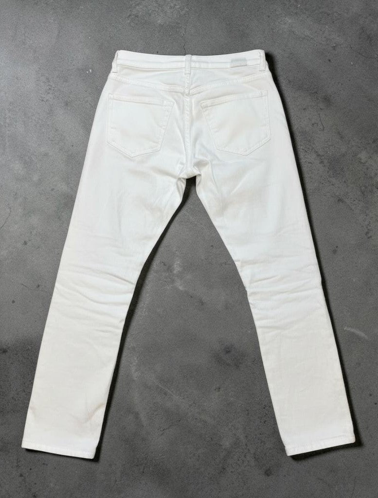 Weiße Sexy S. Woman Baggy Jeans "Blume" - 7/8