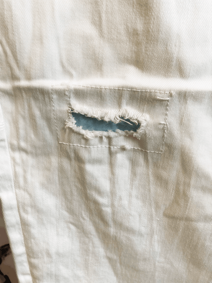 Weiße Sexy S. Woman Boyfriend Jeans "Spitze"