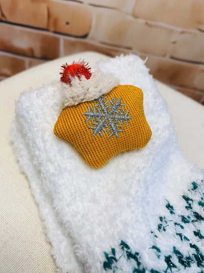 Kuschelige Weihnachtssocken mit Glitzer