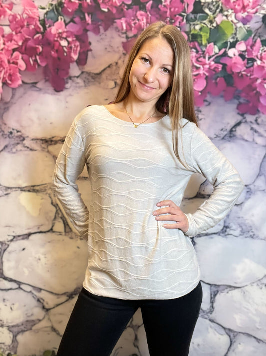 Dünner Basic Langarm-Pullover