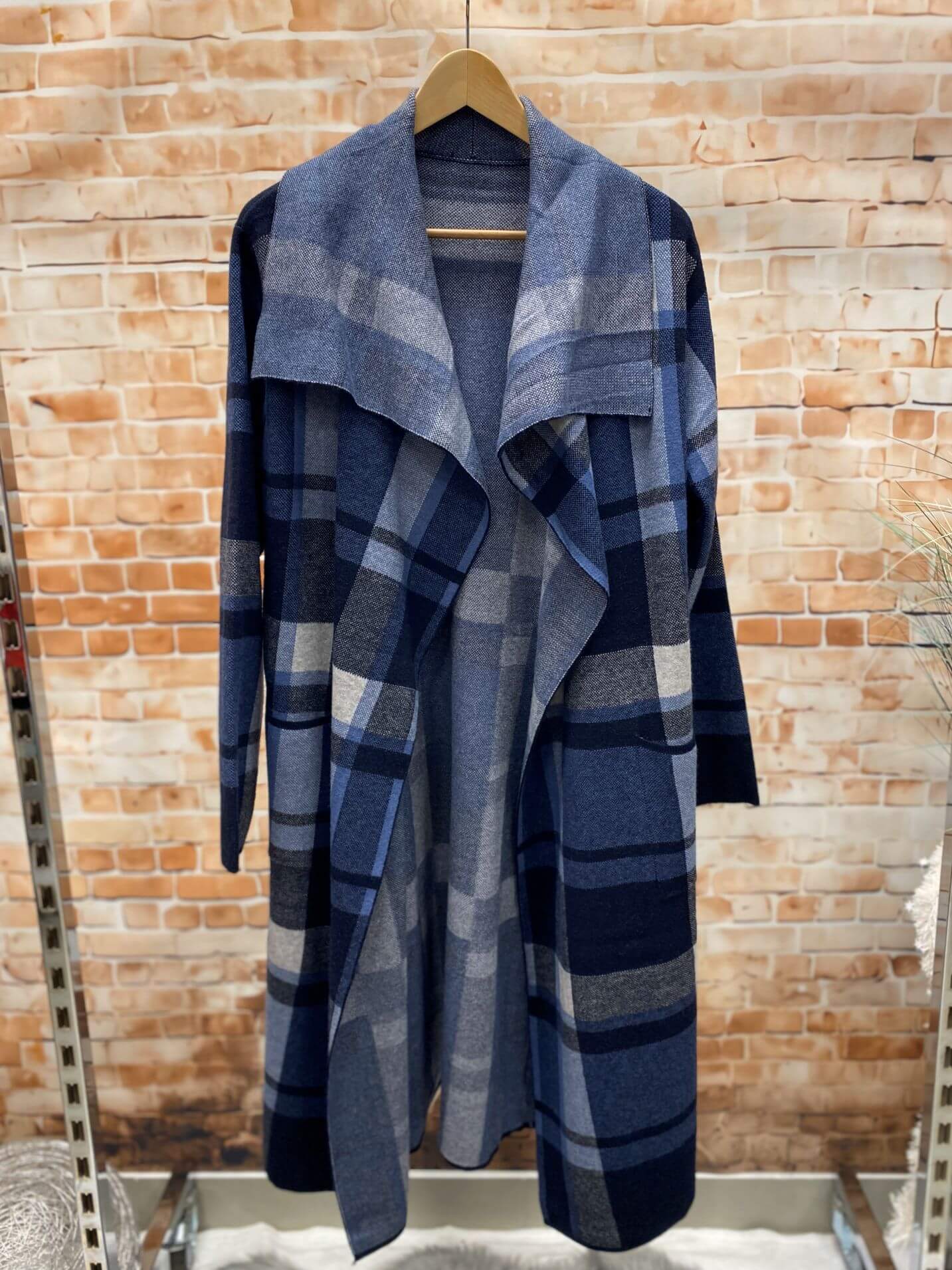 Langer Mantel Mantel Wasserfallkragen Maxi Mantel Wasserfallkragen