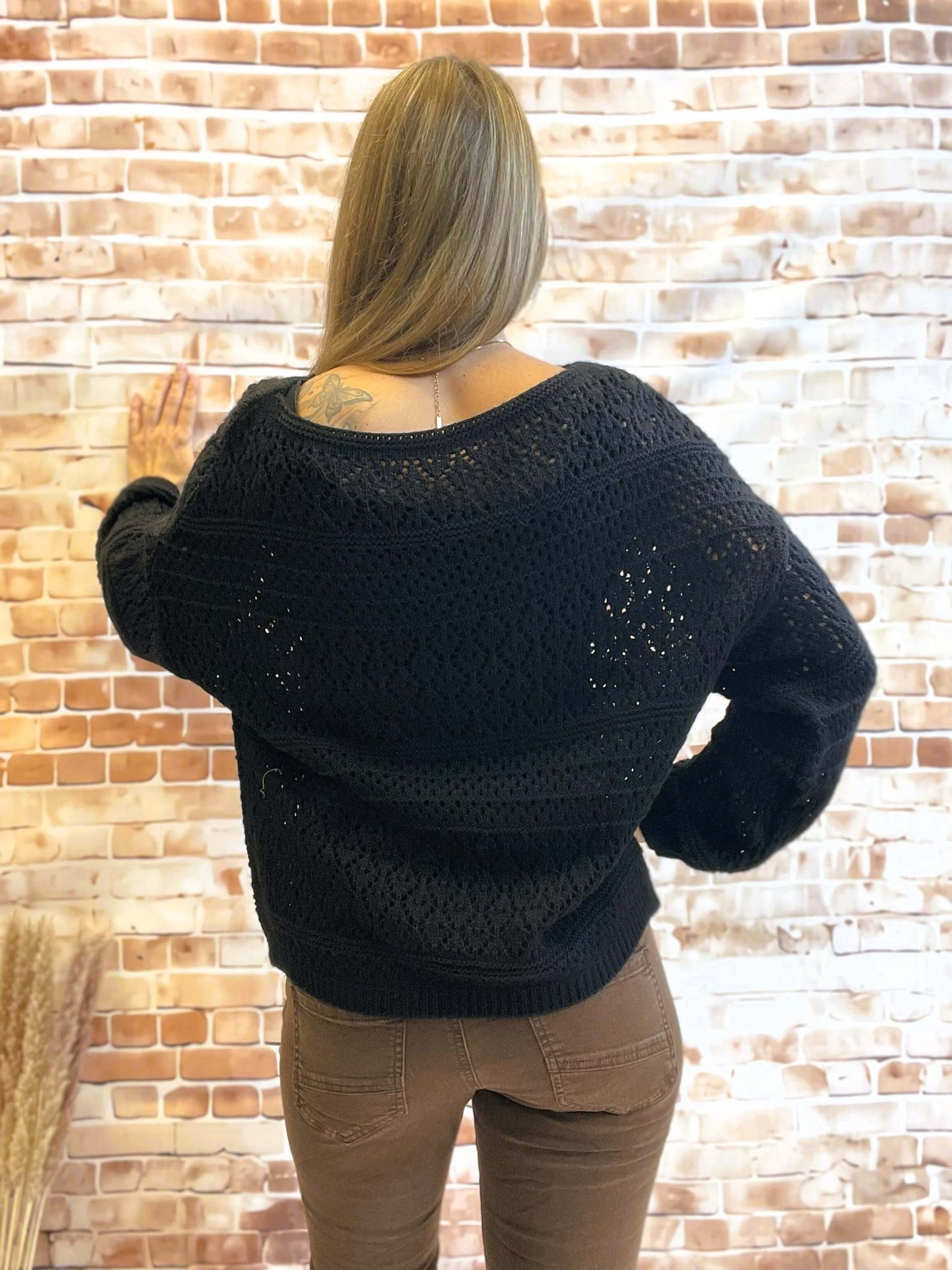 Stylischer Netz-Oversize Pullover
