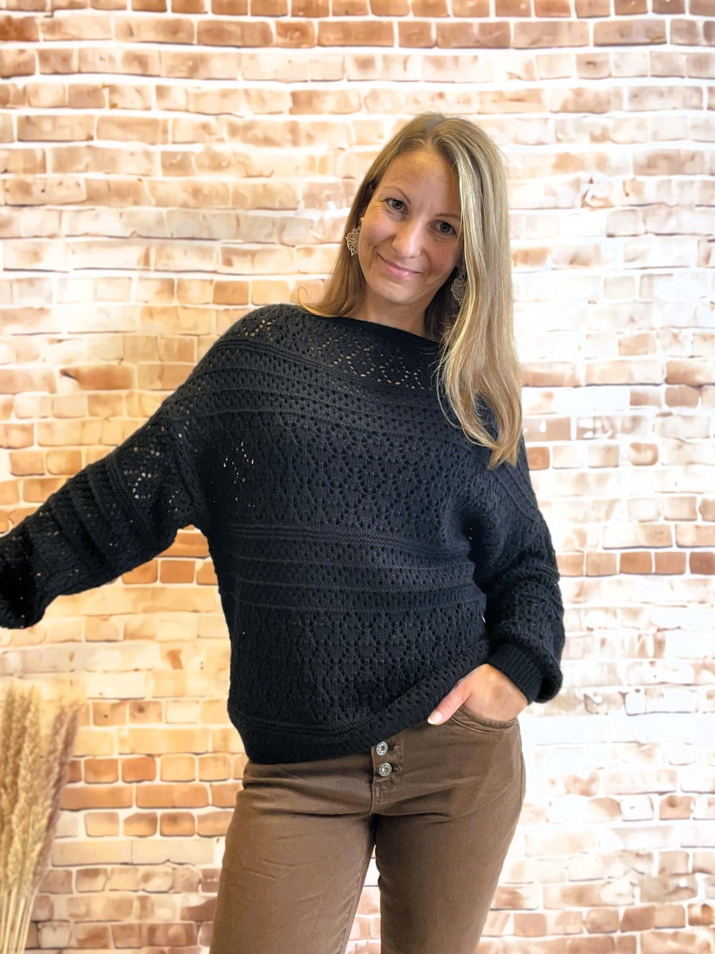Stylischer Netz-Oversize Pullover