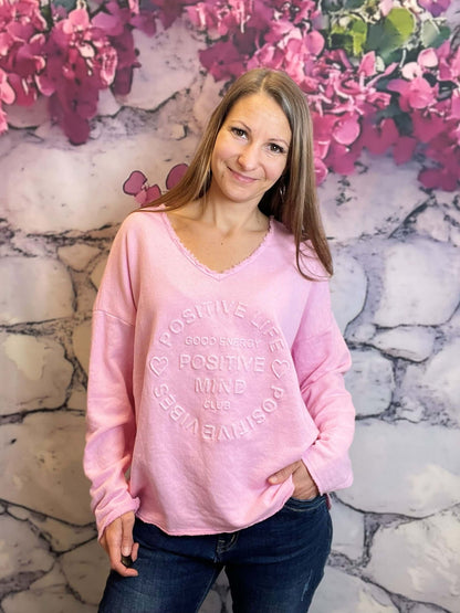 Dünner Sweater mit V-Ausschnitt - Oversized