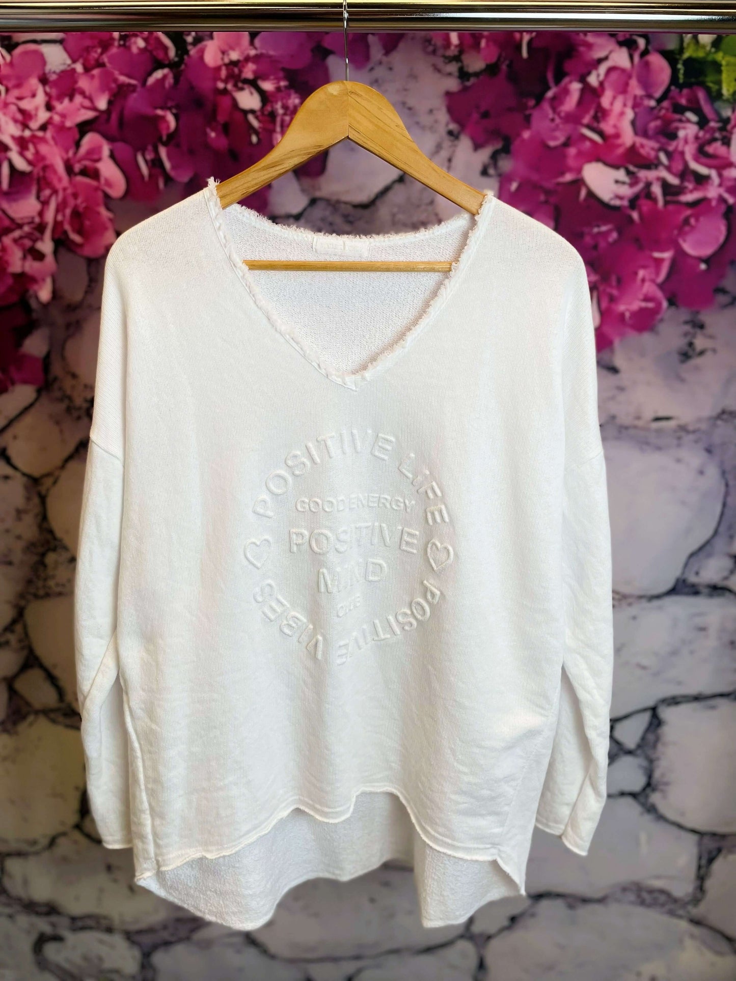 Dünner Sweater mit V-Ausschnitt - Oversized