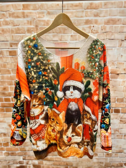 Kuschelige Langarmshirts mit buntem Weihnachtsmotiv