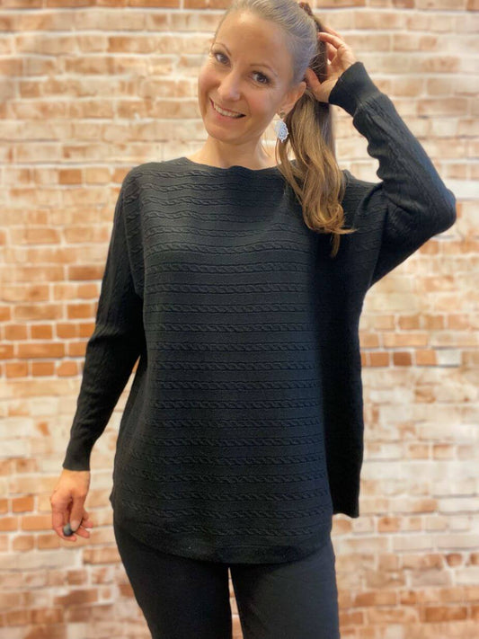 Lässiger Pullover mit Fledermausärmeln