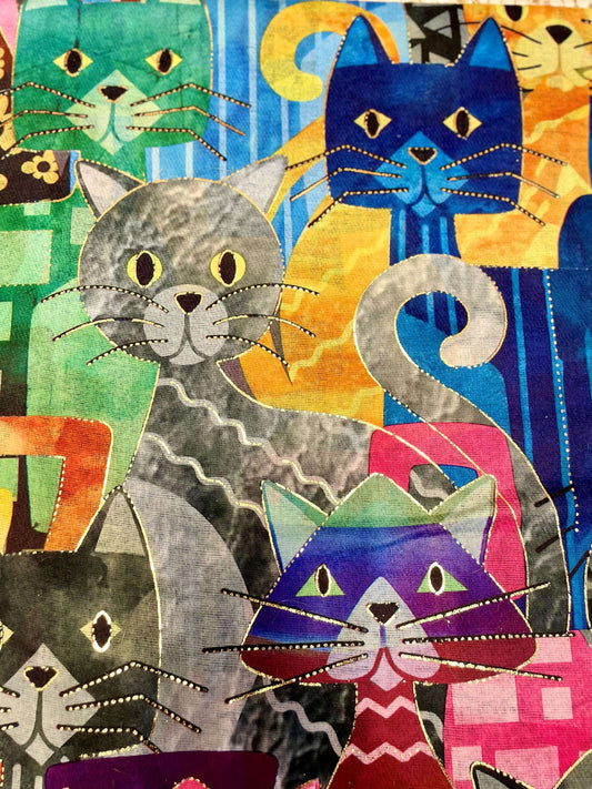 Bunter Katzenschal - Schal mit Katzen