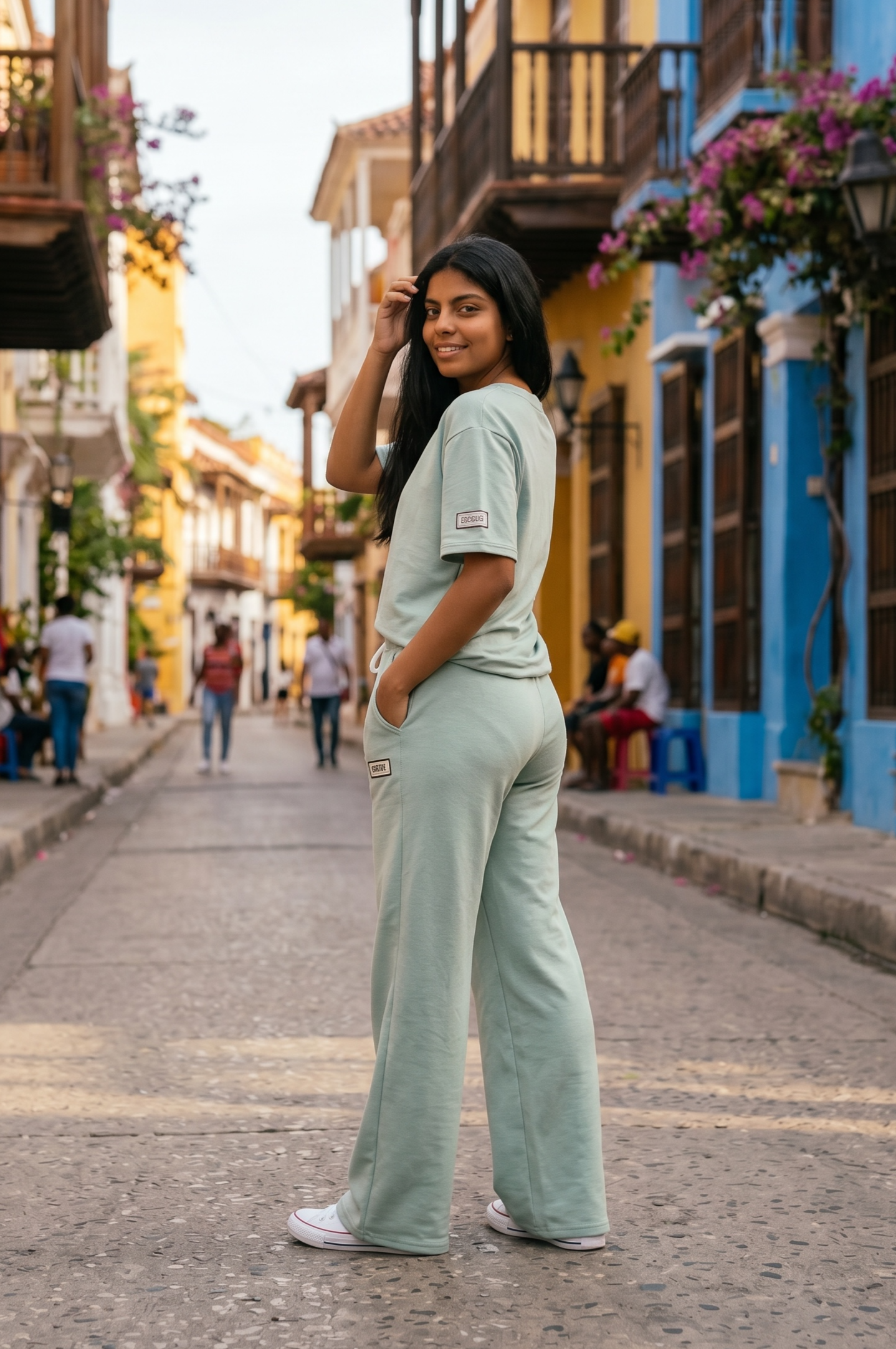 Bequemer oversized Zweiteiler aus Viskose