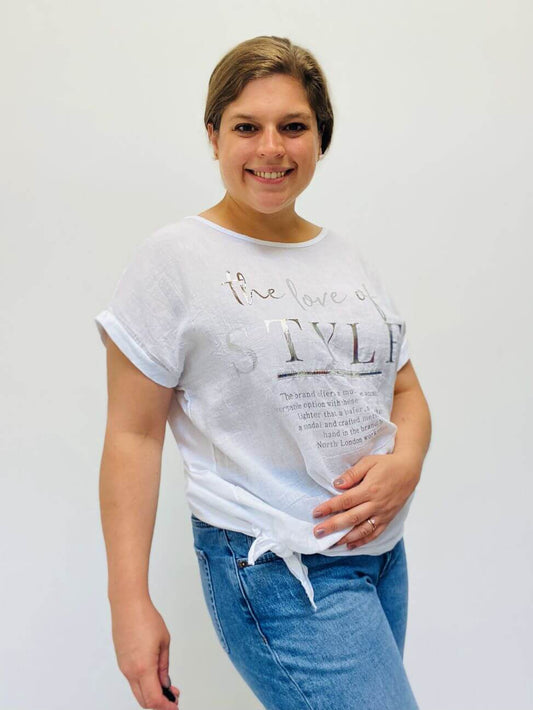 Kurzarm T-Shirt zum Binden