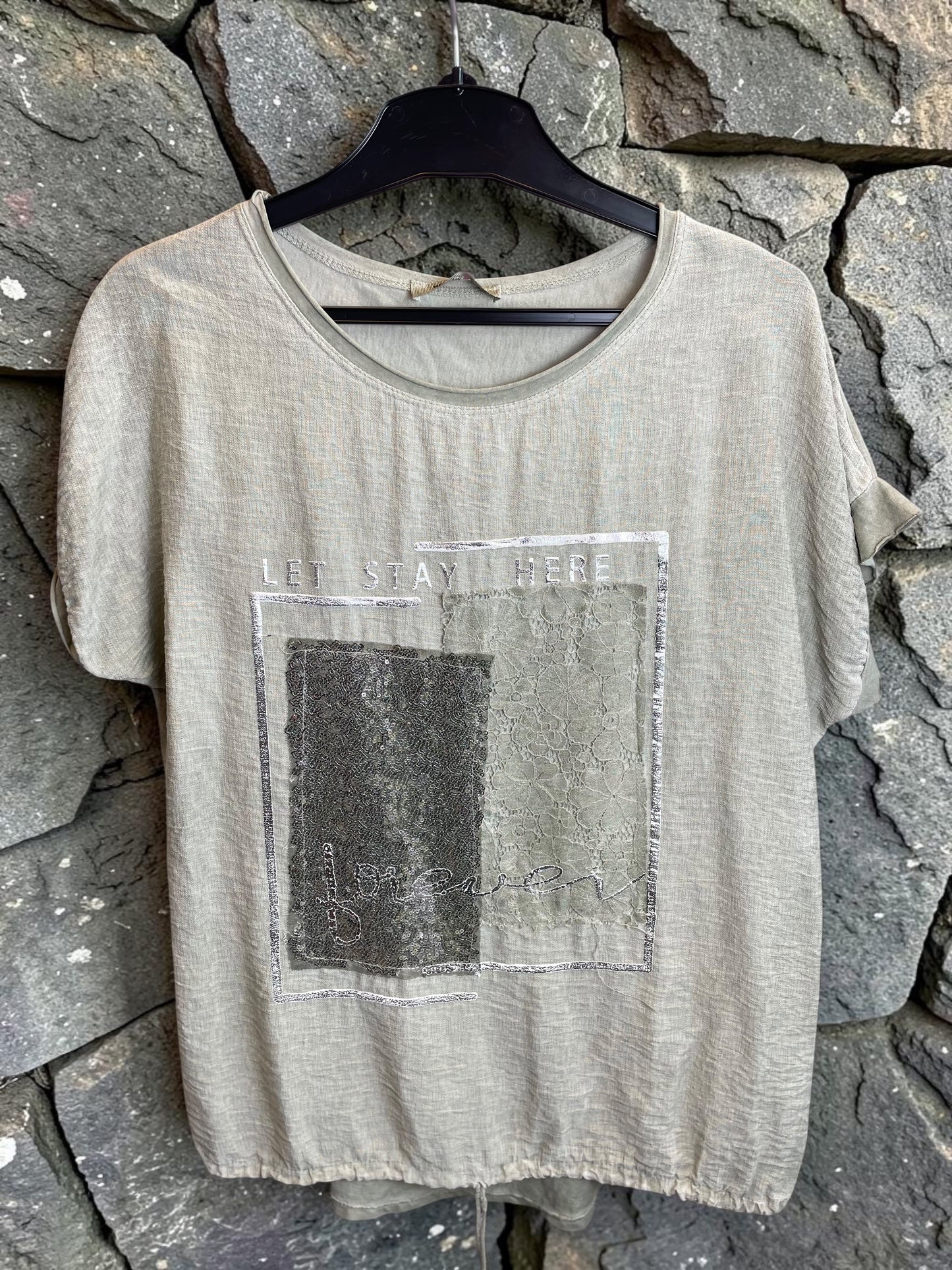 Hochwertiges kurzarm T-Shirt mit Pailletten