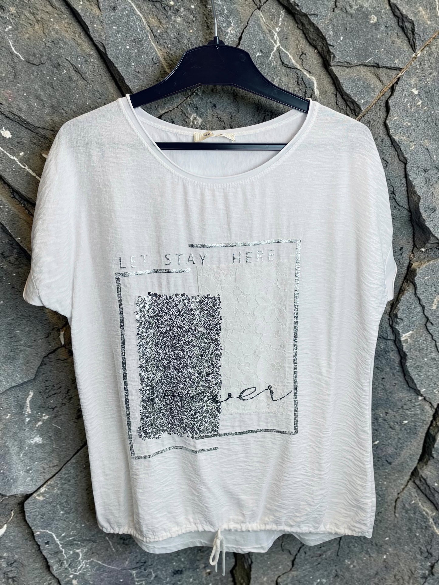 Hochwertiges kurzarm T-Shirt mit Pailletten