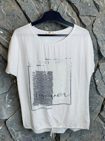 Hochwertiges kurzarm T-Shirt mit Pailletten