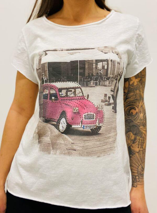 Dünnes weißes Kurzarmshirt