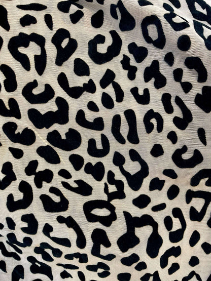 Netzshirt Langarmshirt mit Leopardenmuster