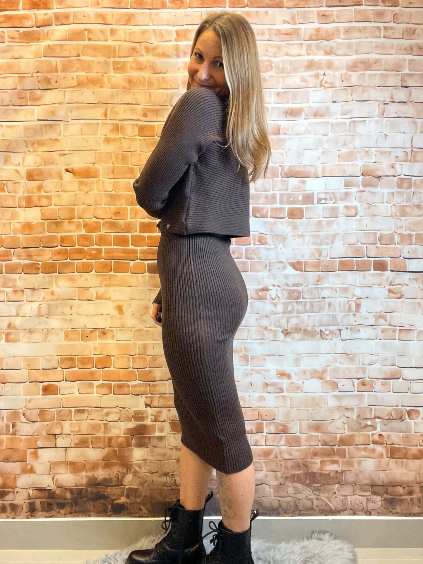 Strickkleid mit Pullover - Set (Zweiteiler)