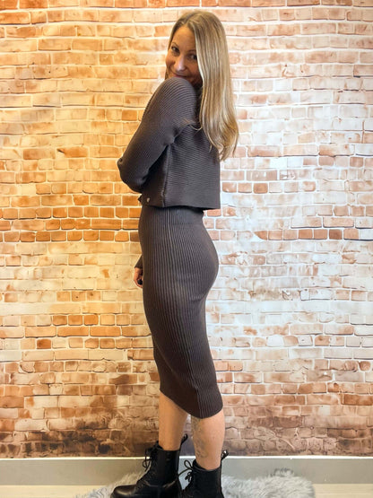 Strickkleid mit Pullover - Set (Zweiteiler)