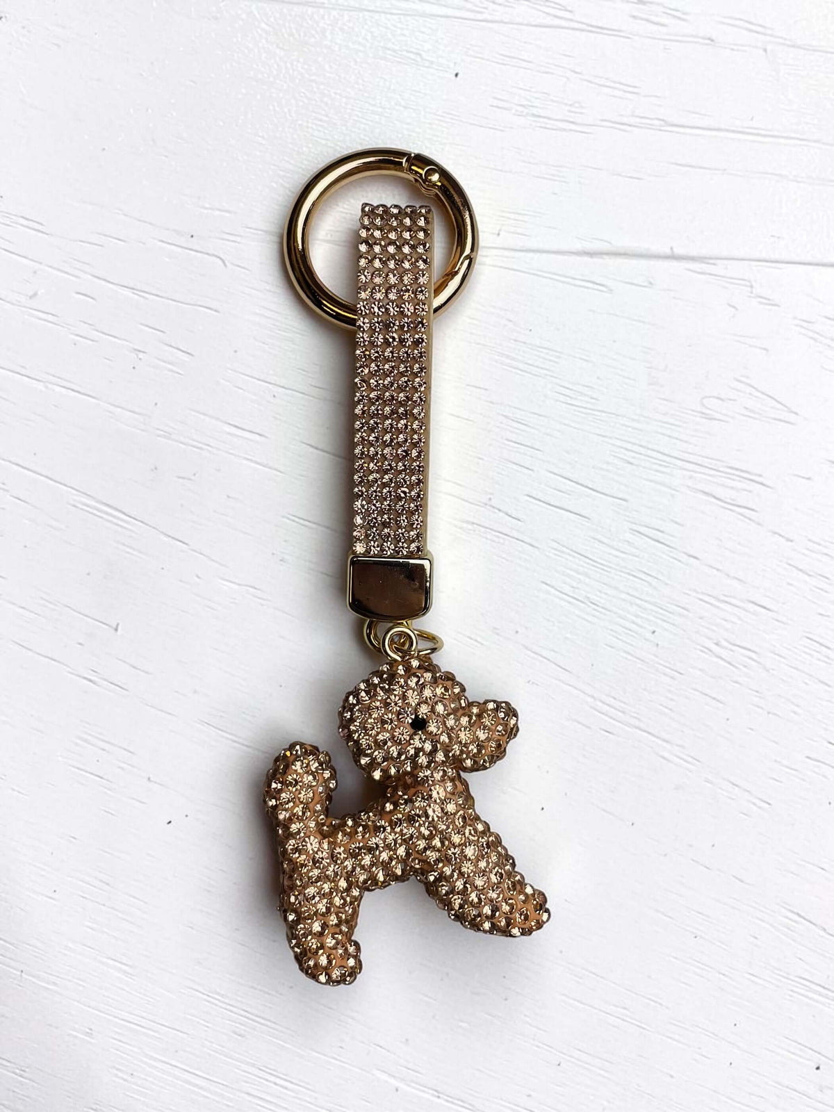 Kleiner Strass-Taschenahänger "Pudel"