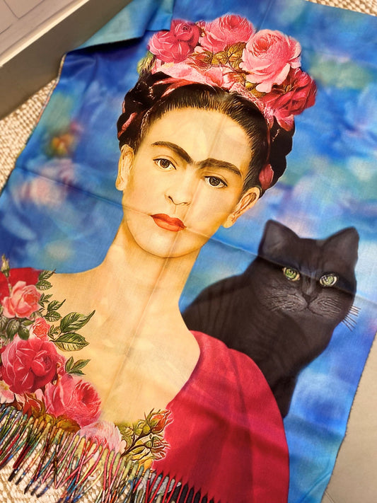 Frida Kahlo Halstuch in Blautönen