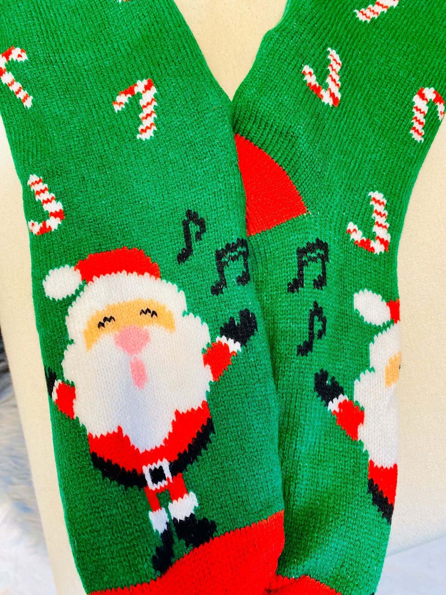 Dicke hohe gefütterte Weihnachtssocken "Anti-Rutsch"