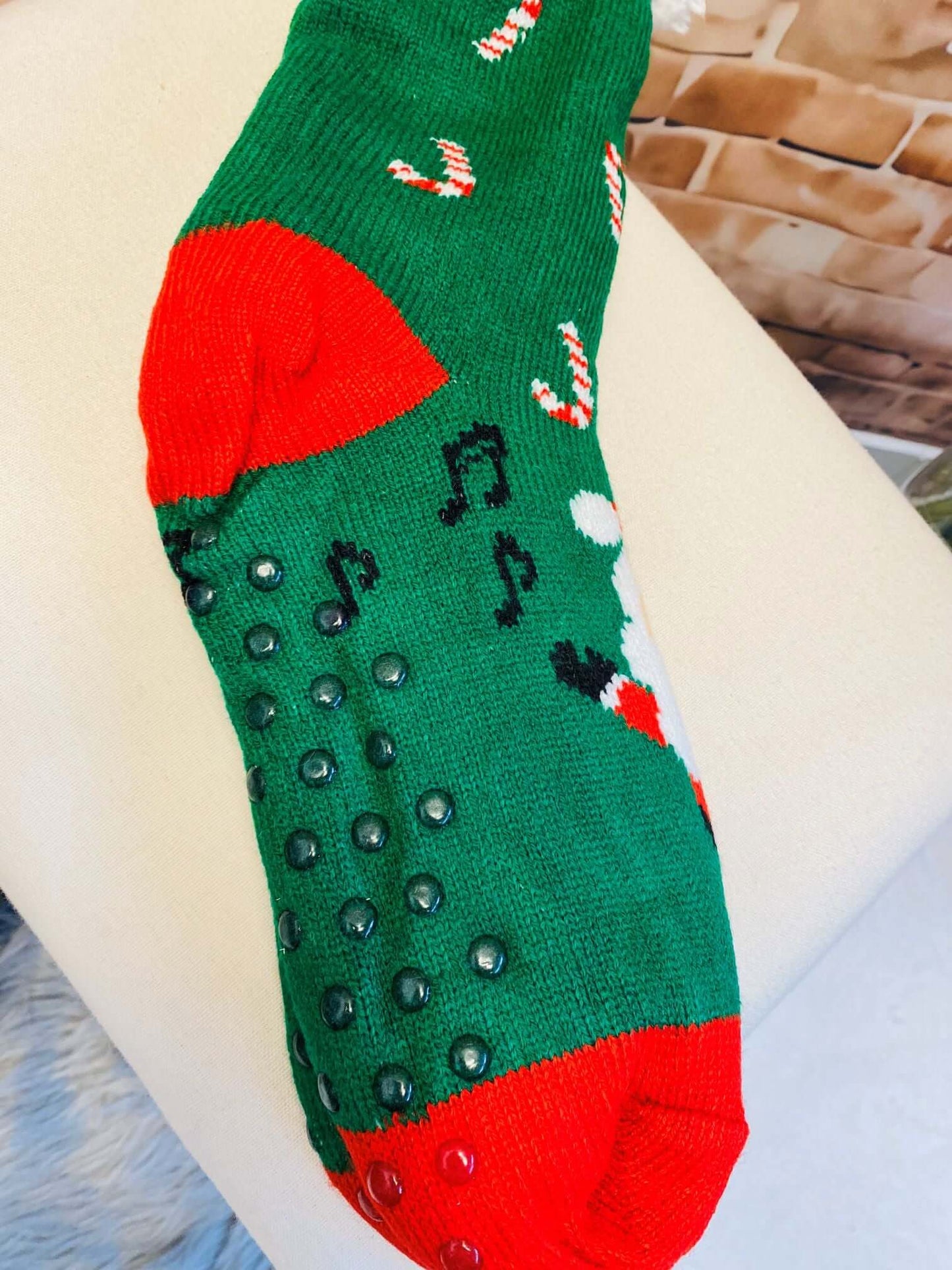 Dicke hohe gefütterte Weihnachtssocken "Anti-Rutsch"