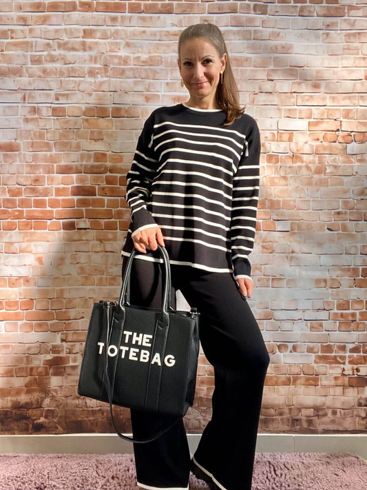 Schwarzer Strick - Zweiteiler